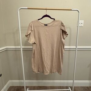 Torrid Size 2 (18/20) Beige Short Sleeve Top Tulip Sleeves